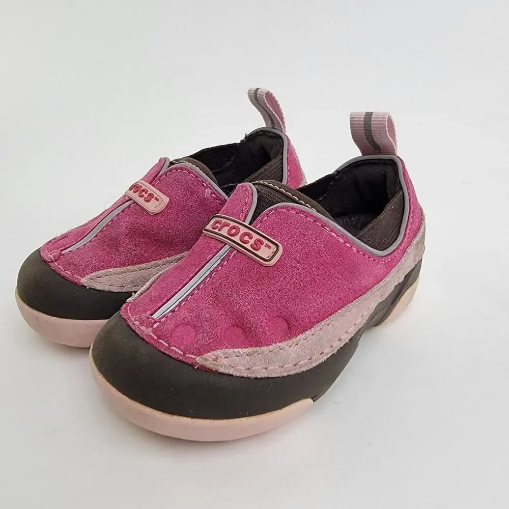 CROCS Infant Leather Slip On Sneaker Shoes - 6C